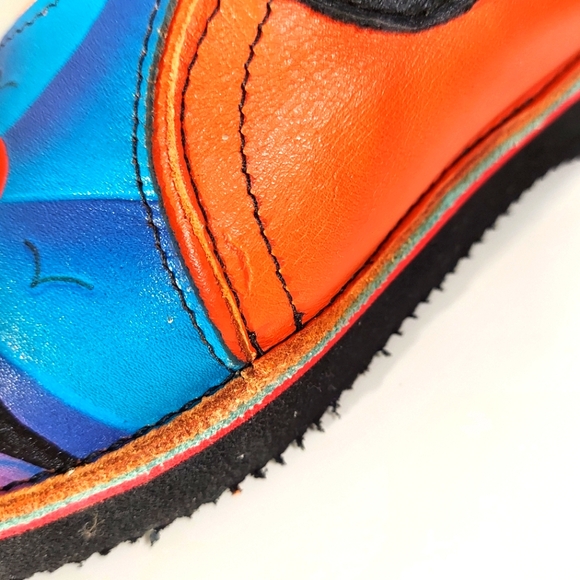 Sole Tech Multicolor Leather Sunset Design Lace Up Shoes - Picture 12 of 15